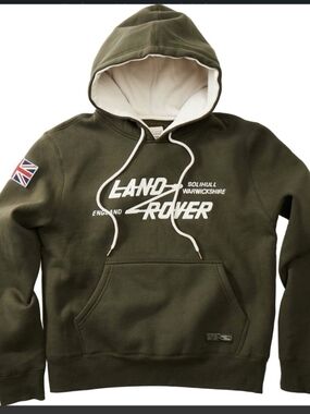 Land Rover Heritage Pullover Heavyweight Hoodie Bronze Green Sz L